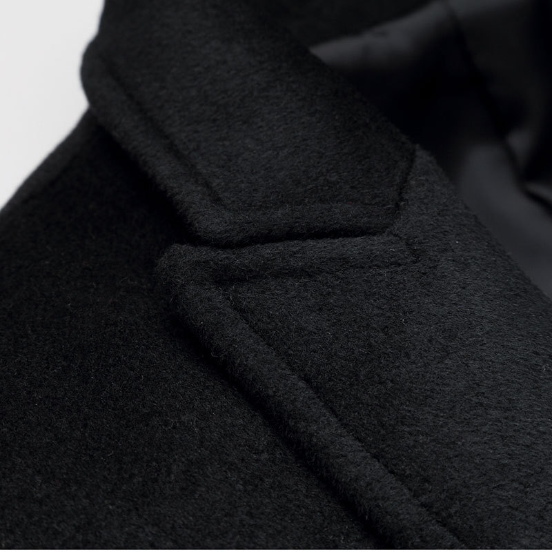 Abrigo de lana Siqilong para hombre, largo medio, doble botonadura, chaqueta de lana tipo polo para invierno, abrigo para hombre con solapa.