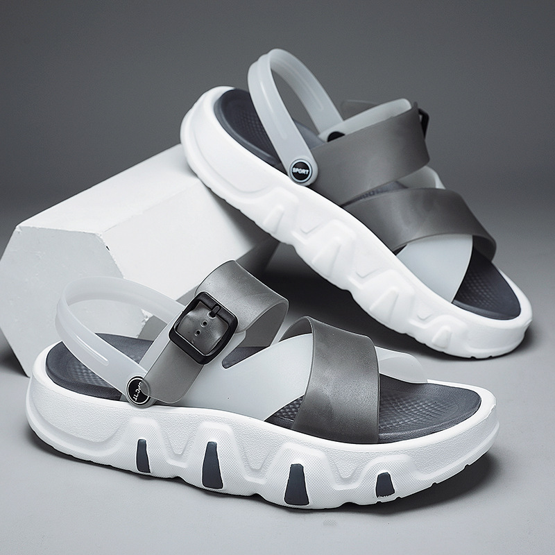 2023 transfronterizo más tamaño sandalias de los hombres al aire libre zapatillas de moda casual ligero fondo grueso slip-on zapatos de playa moda