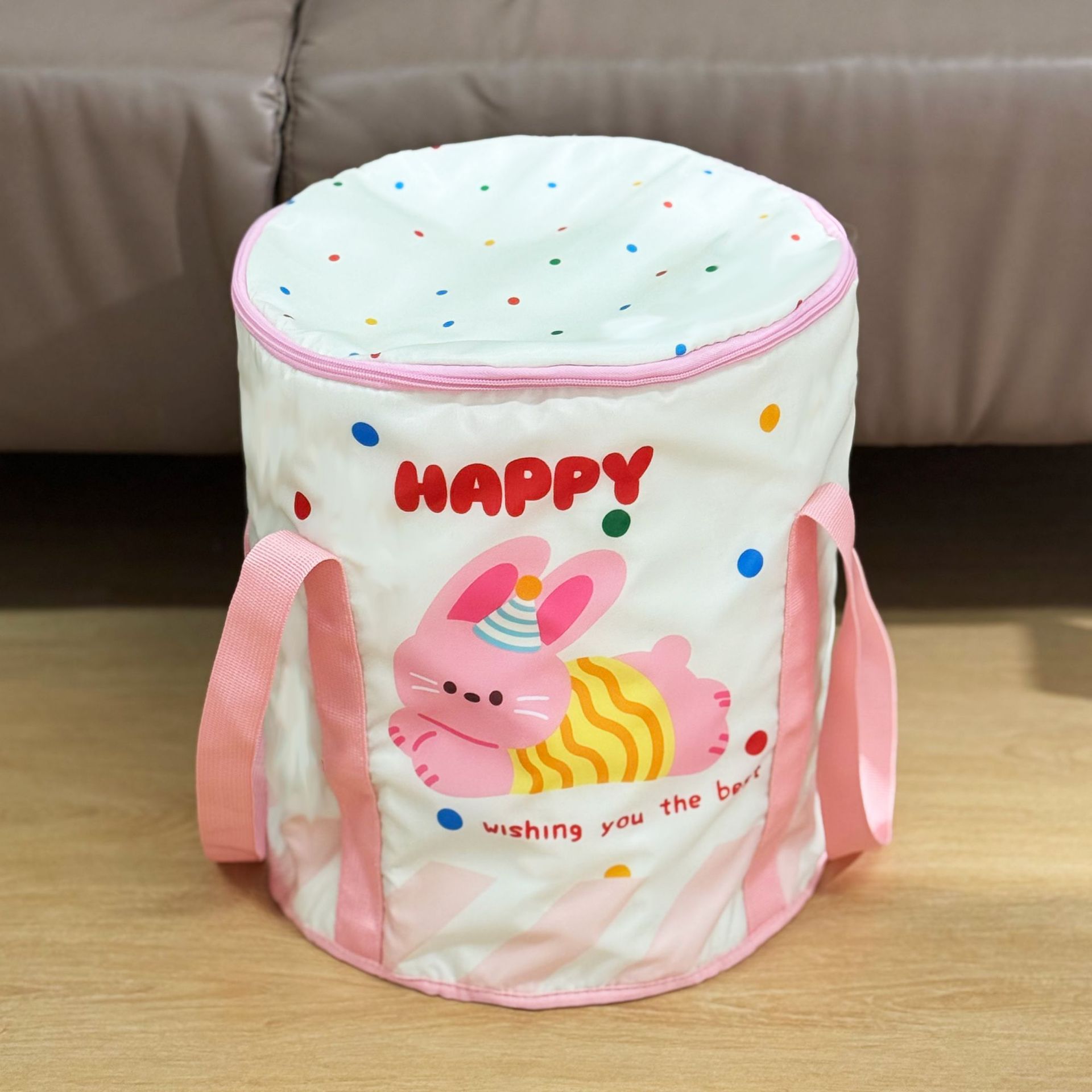 粉色波点兔（送束口收纳袋）