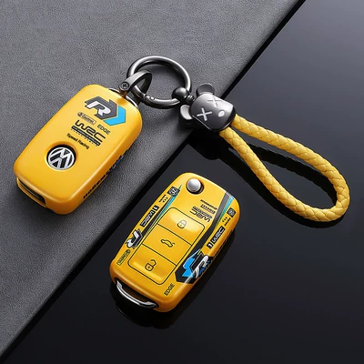 Car key bag Lavida Tiguan L Tayron - no-specifications-type-b-lucky-yellow-violent-bear-braided-rope
