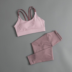 ヨガの服のスーツの女性は高強度のランニングトレーニングのブラジャーのベストのプラティのフィットネスの運動の裸感のズボンに乗ります。
