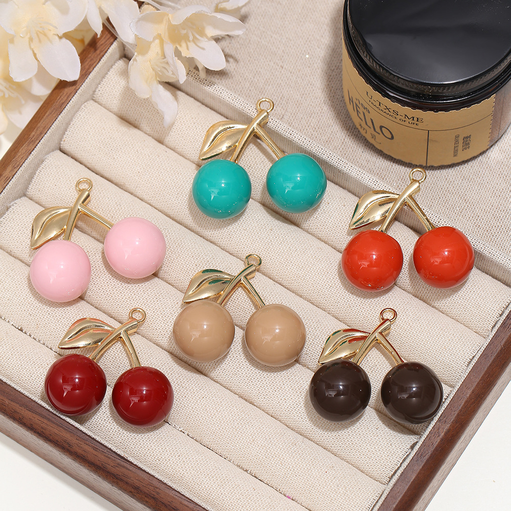 10 PCS/Package Resin Cherry Pendant display picture 1