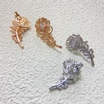 小红书款精工版孔雀羽毛耳钉满钻耳拍仙女欧美轻奢感满钻镶嵌闪钻