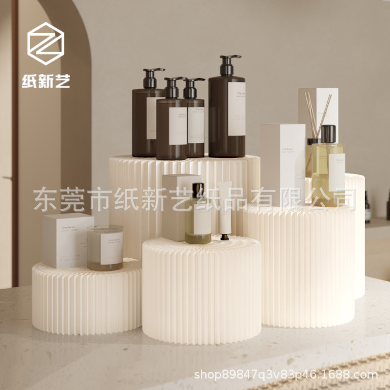 现货批发台面圆柱展示台圆形桌面摆放装饰拍摄现代高低摆件陈列台|undefined