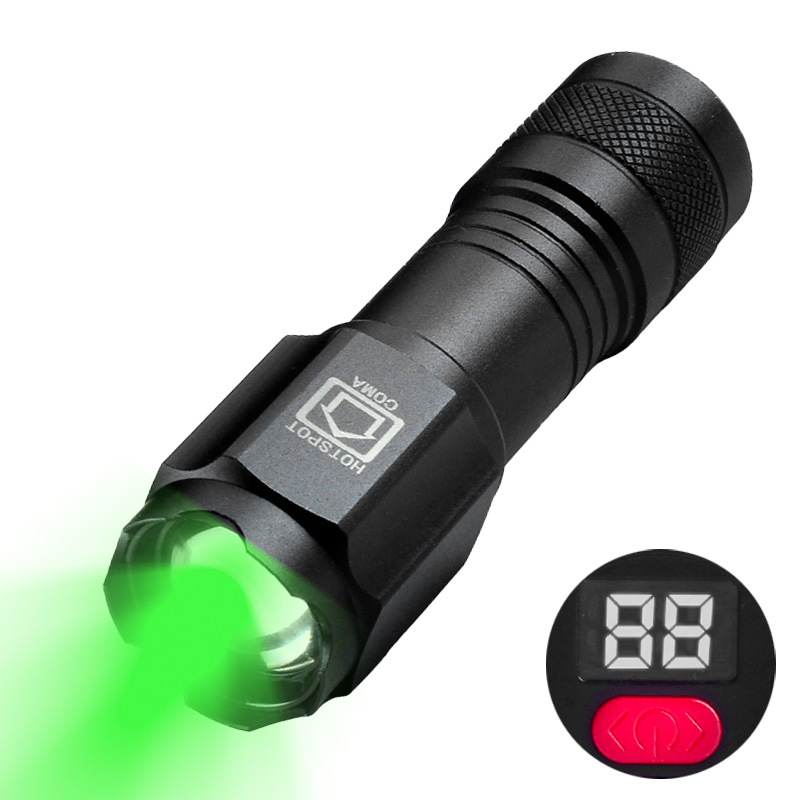 Linterna de luz roja de 630nm mini tipo C de luz intensa estirada zoom de aluminio recargable