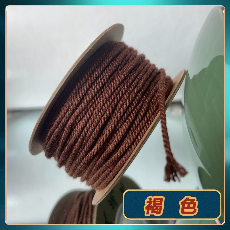【工場直販】文玩手揉み綿ロープ、麻色編みロープ、手編み数珠糸、チベット菩提|undefined