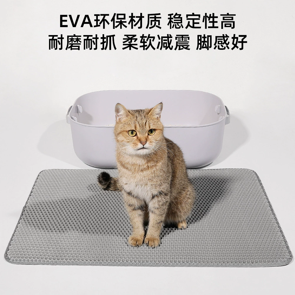 EVA подкладка для кошачьего лотка, двухслойная, противоскольжение, высокоэффективный фильтр, контроль песка, водонепроницаемая подстилка для кошек