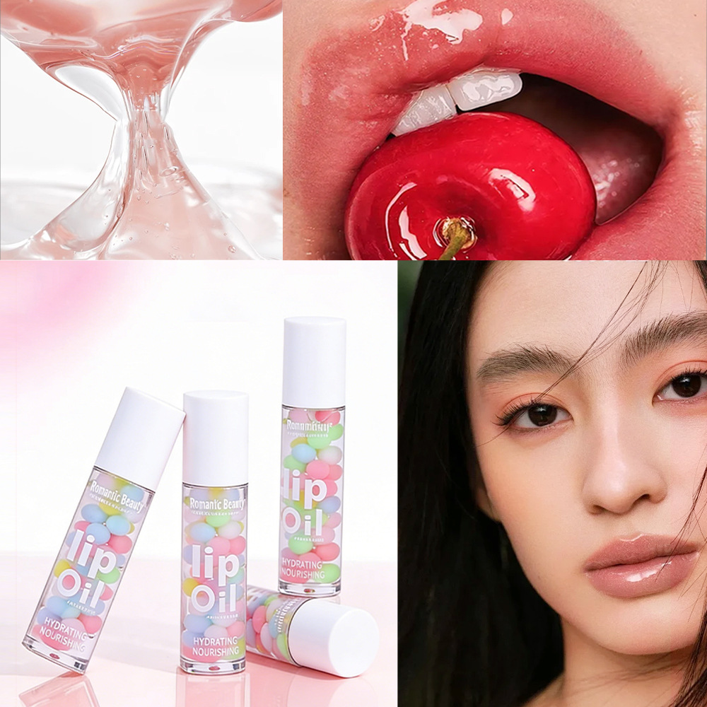 Transfronterizo bola lubrificante transparente humectante agua esmalte labial cuidado espejo boca agua humectante miel mujer