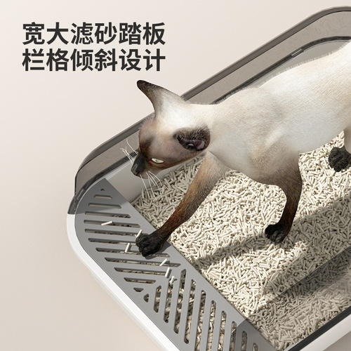 Custom Sticker Litter Box Semi-closed Cat Toilet Logo Branding Processing Cat Supplies Anti- Splash Extra Large