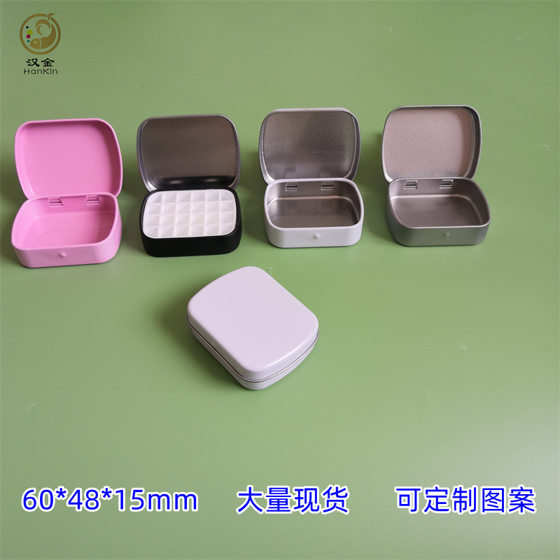 迷你翻盖糖果铁盒 润喉糖压片迷你水彩颜料分装盒大麻糖铁皮盒