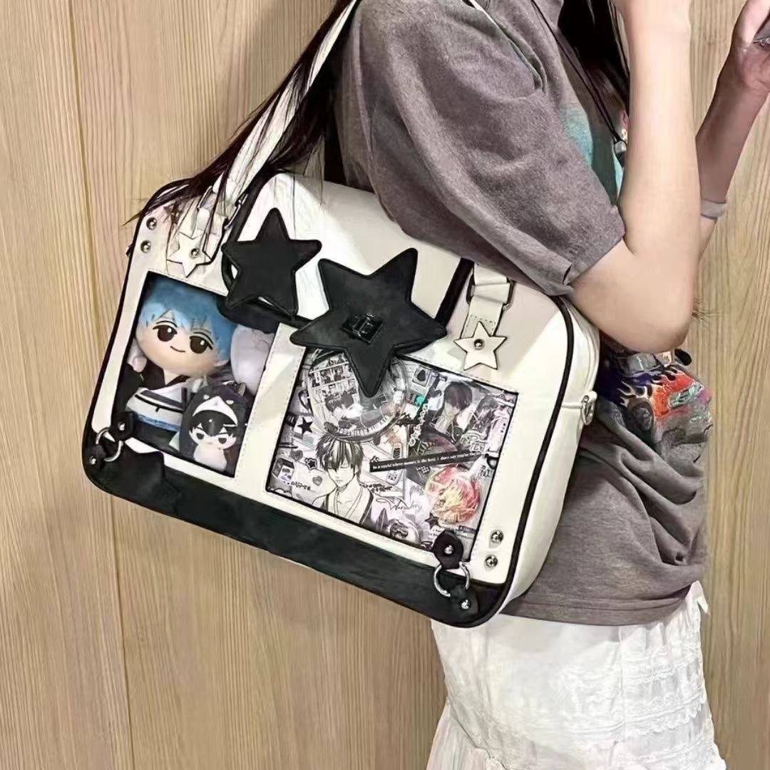 La chica yuanqi diseñó originalmente una bolsa de dolor de doble uso de wagu, que puede contener una bolsa de hombro único de muñeca de 20 cm.