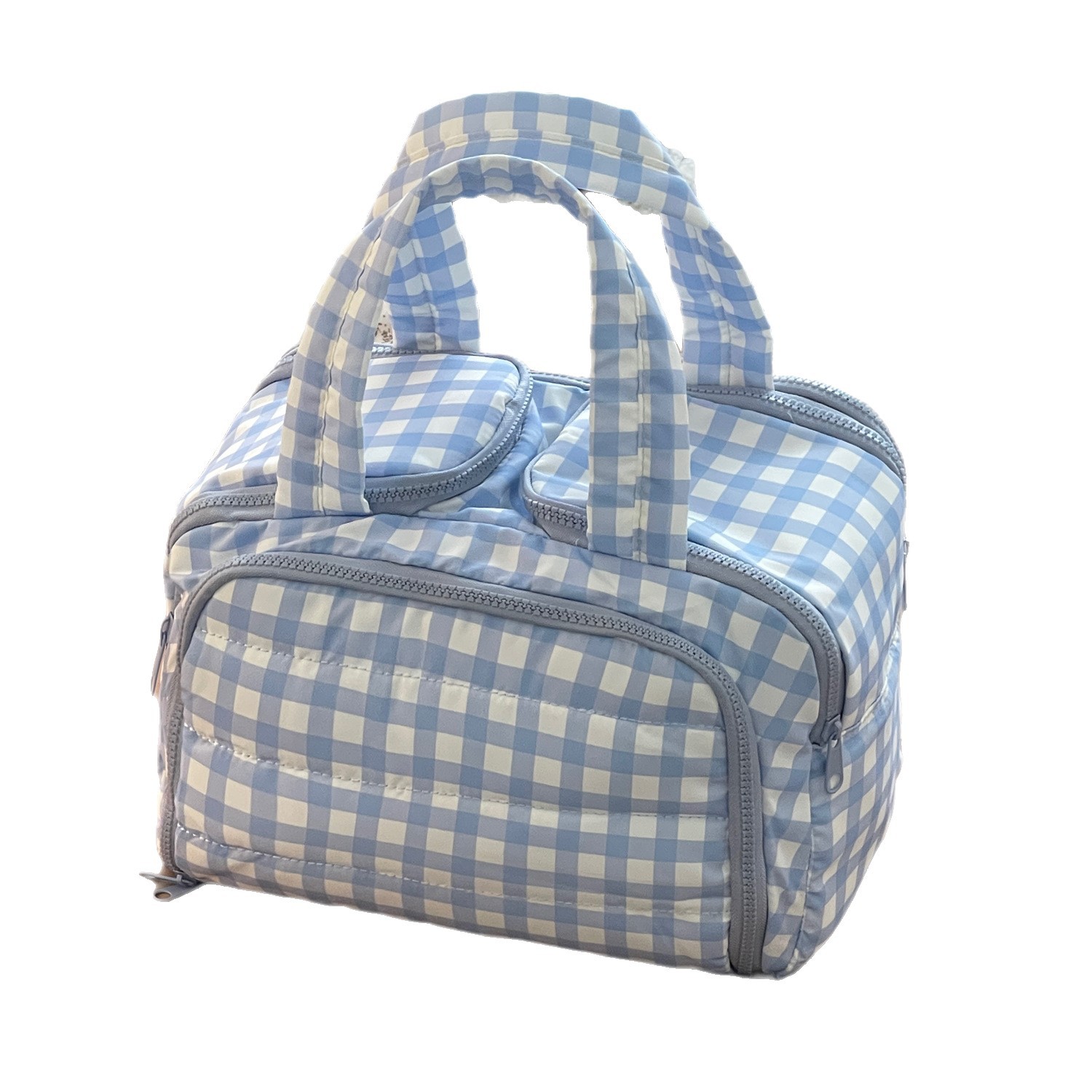 Bolso cosmético esponjoso de gran capacidad de doble ancho y cuatro abiertos 2025 nuevo viaje, lavado y viaje de negocios, almacenamiento de partición multifuncional