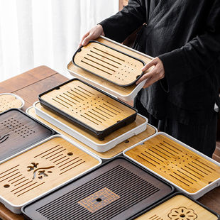[1 PCs Class B] Modern Simple melamine Drying Tea Tray Small Apartment Portable Kung Fu Tea Set Indoor Courtyard