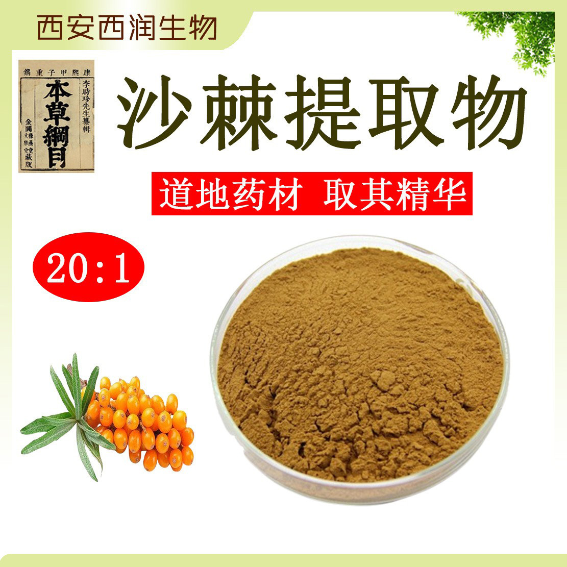 沙棘提取物20:1 高寒沙棘提取物 饮料食品保健原料 水溶性1kg装