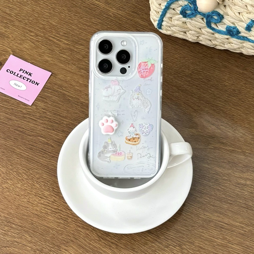 Postre de nicho, fresa, cachorro, gato, funda para teléfono móvil 15ProMax, iphone14/13 manzana 16 mujer