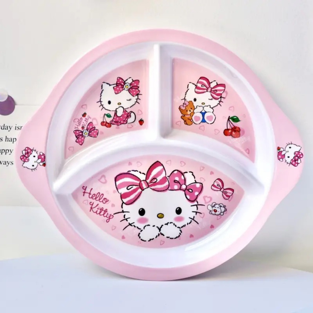 元のメーカーの卸売り膜の中で子供の段の食事の皿の円形の多格の子供の食器の3段の4段の食事の皿を貼ります。