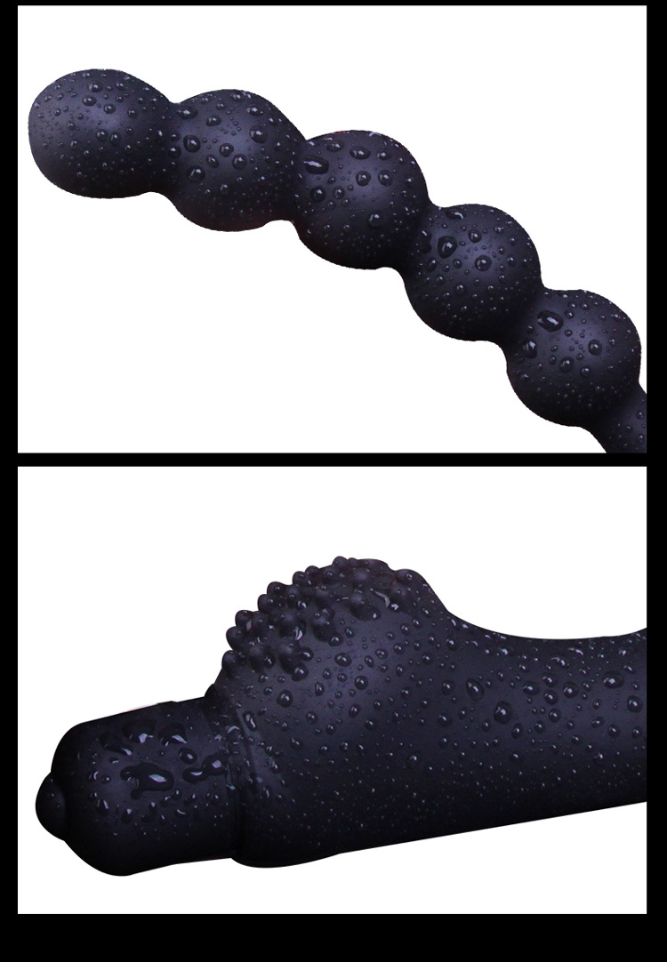 Silicone Vibrating Anal Plug with Beaded Design, Electric Control, Adult Massager — detail image 19