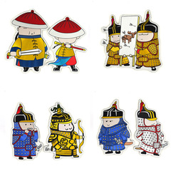 騎兵士兵冰箱貼卡通明清人物磁貼皇上皇后大內御前侍衛將軍磁性貼