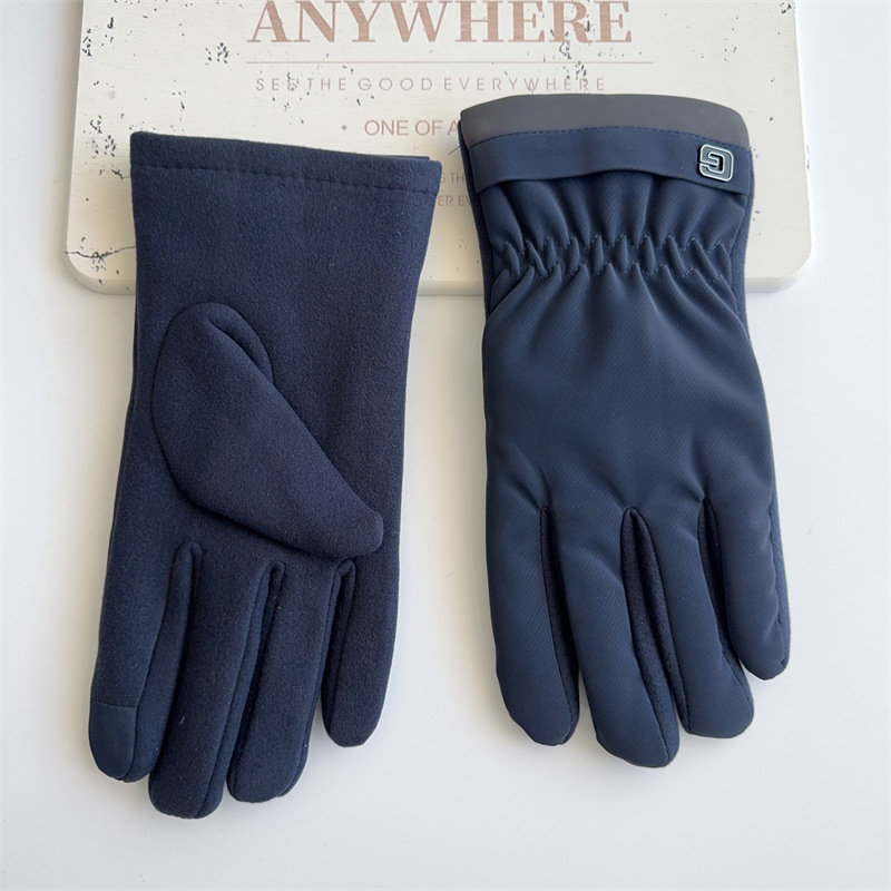 Winter Herren Outdoor Warm Touchscreen mit Fleece Stofffutter Fahrradhandschuhe Kältebeständige Sporthandschuhe_voghion.com