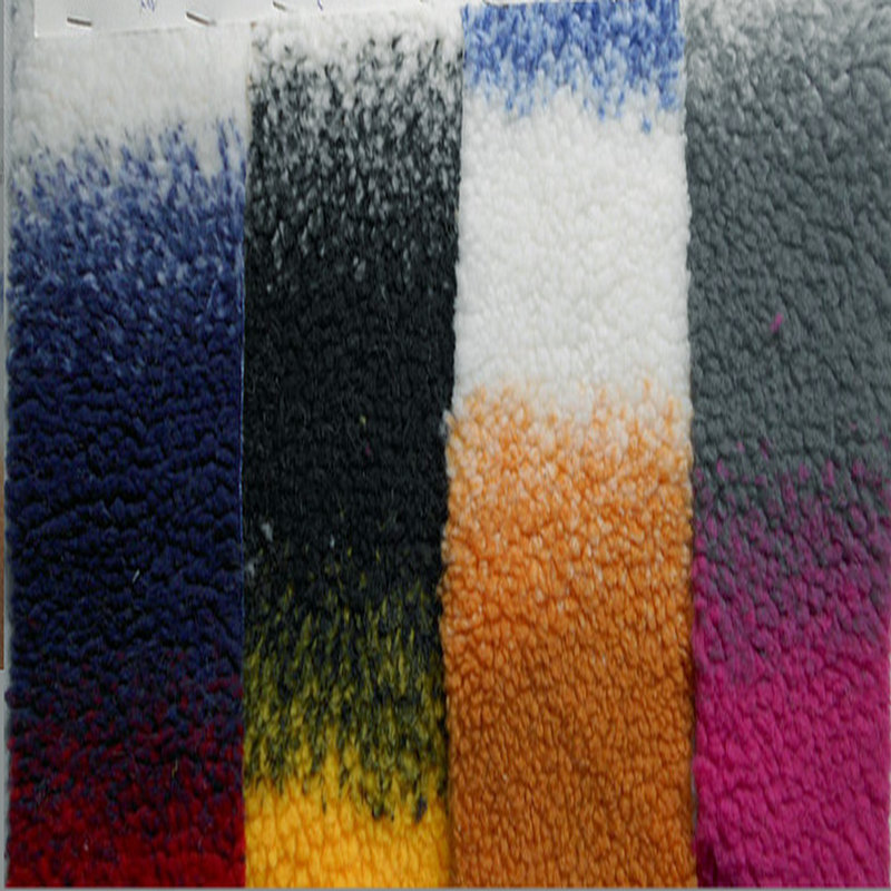 现货彩条渐变羊羔毛 提花点条纹大小羊羔绒秋冬时装外套家纺面料