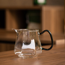 耐热玻璃公杯加厚分茶杯功夫茶具分茶器家用耐高温彩色把公道杯