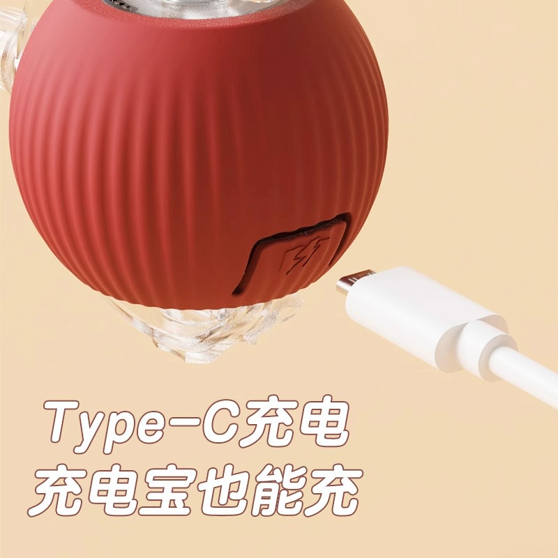 Juguetes de pelota para gatos auriculares rojos modelado saltar juguetes de pelota para gatos interactivo consumo físico recarga mascotas juguetes para gatos image 3