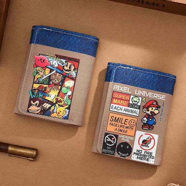 Super Mario Wallet Men's Leather Vertical Style Fashion Trend…