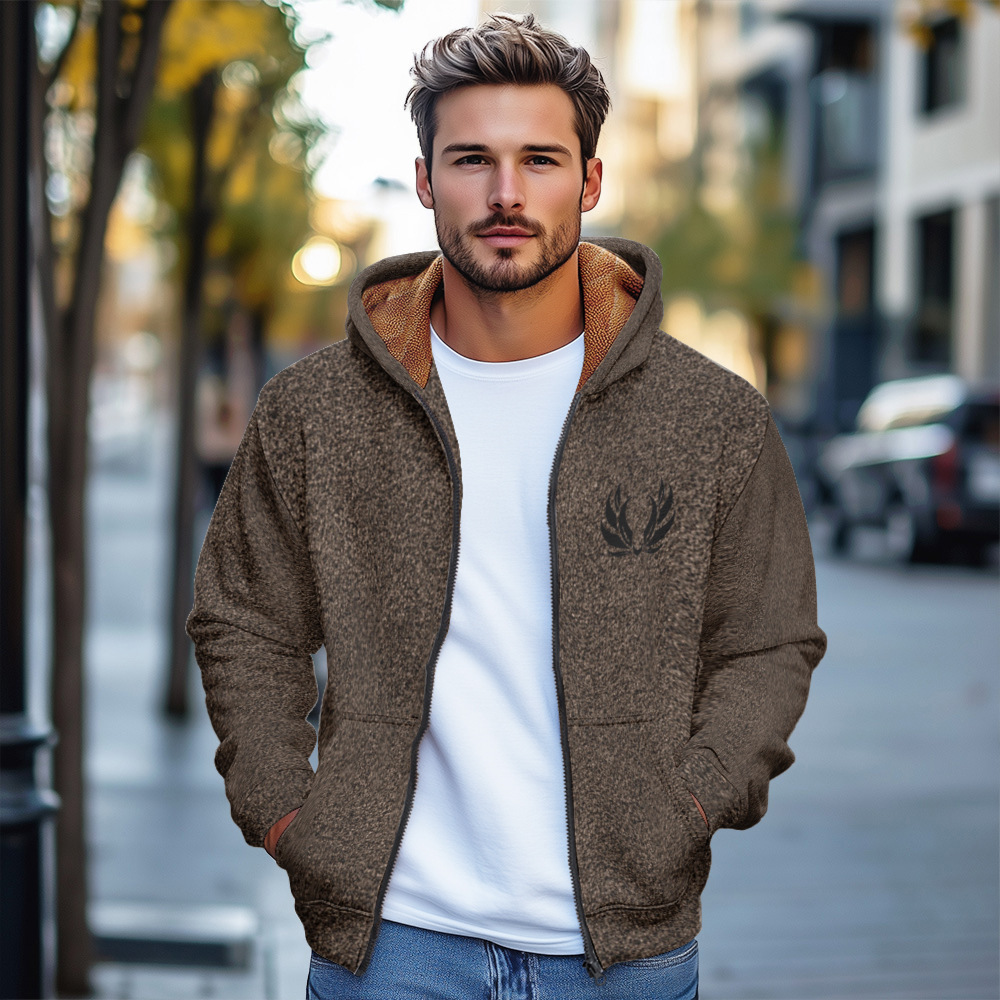 Chaqueta de manga larga de todo fósforo de moda clásica simple, casual diario, cómodo suéter con capucha con cremallera MF12