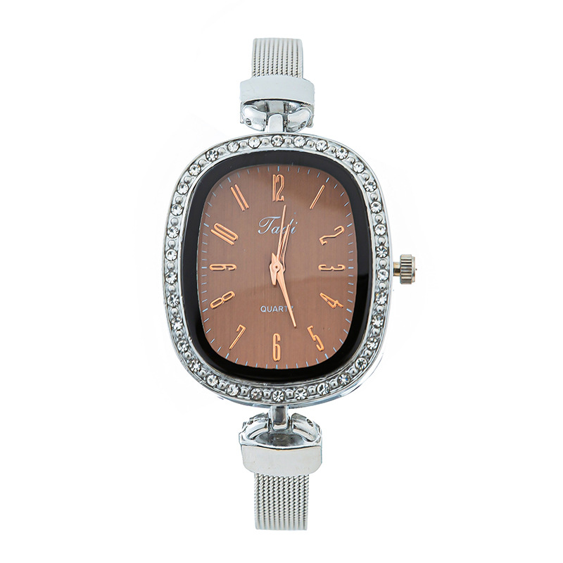 Trendy New Fashion Simple Alloy Fine Mesh Belt Quartz Features Square dial Women's Watch_voghion.com