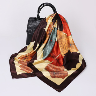�羳����Ůʿ���^����zɫ���z��90cmӡ���󷽽����Q Silk Scarf