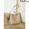 Fashionable advanced one-shoulder bag, bucket, leather trend bag strap, 2021 collection, high-end, genuine leather