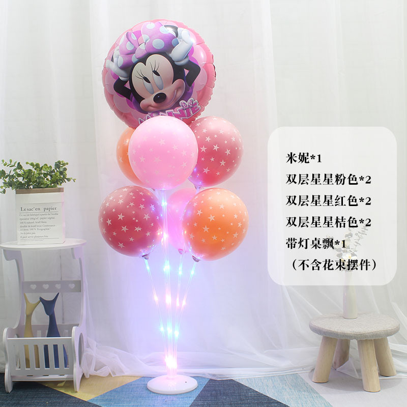 Mesa de piso luminoso con luz flotante Día del niño bebé cumpleaños traje globo decoración la boda partido soporte