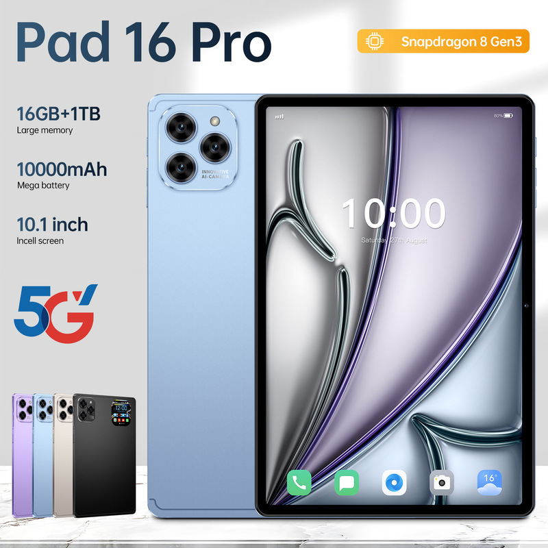 New Pad 16 Pro Cross-Border Tablet 10.1 Inch 16+1t Eight-Core Chip 4g Network Foreign Trade Source Manufacturer