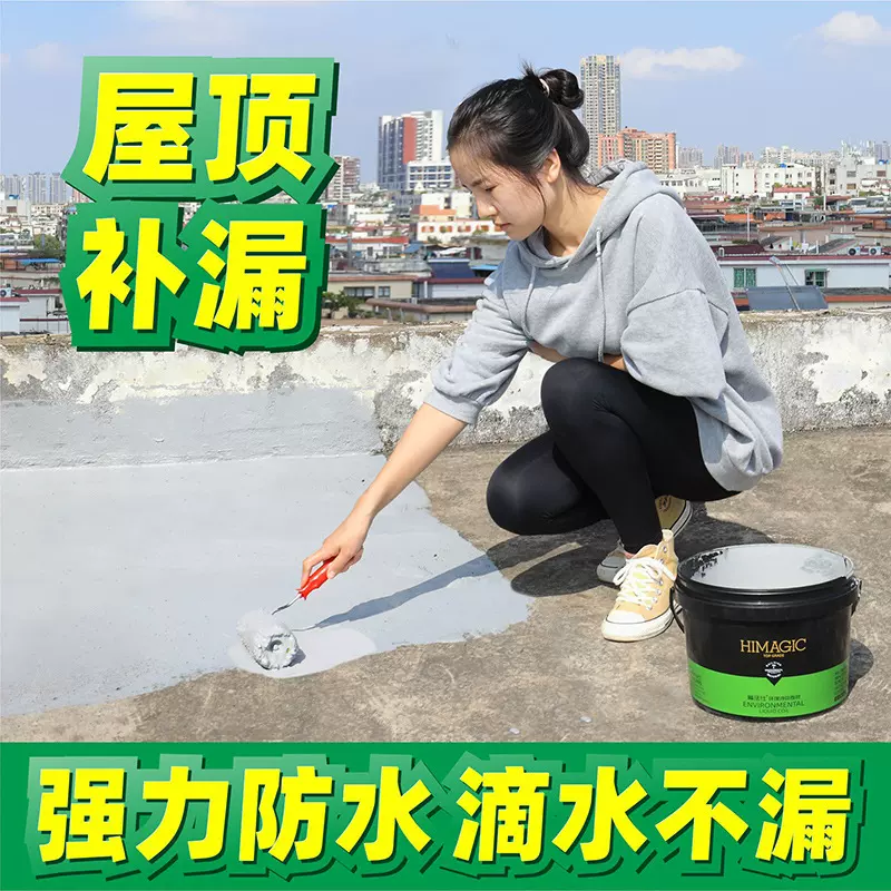屋顶补漏防水材料楼顶房顶平房楼面房屋漏水防漏涂料堵王裂缝胶水