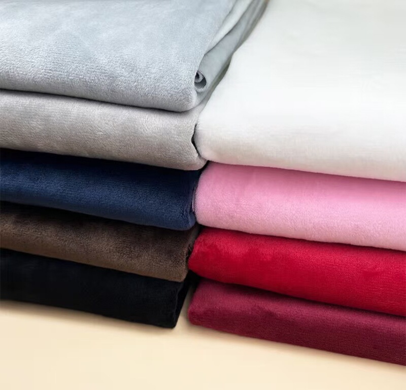 源头纺织工厂288F全涤天鹅绒面料秋冬卫衣睡衣居家服双面绒布|undefined