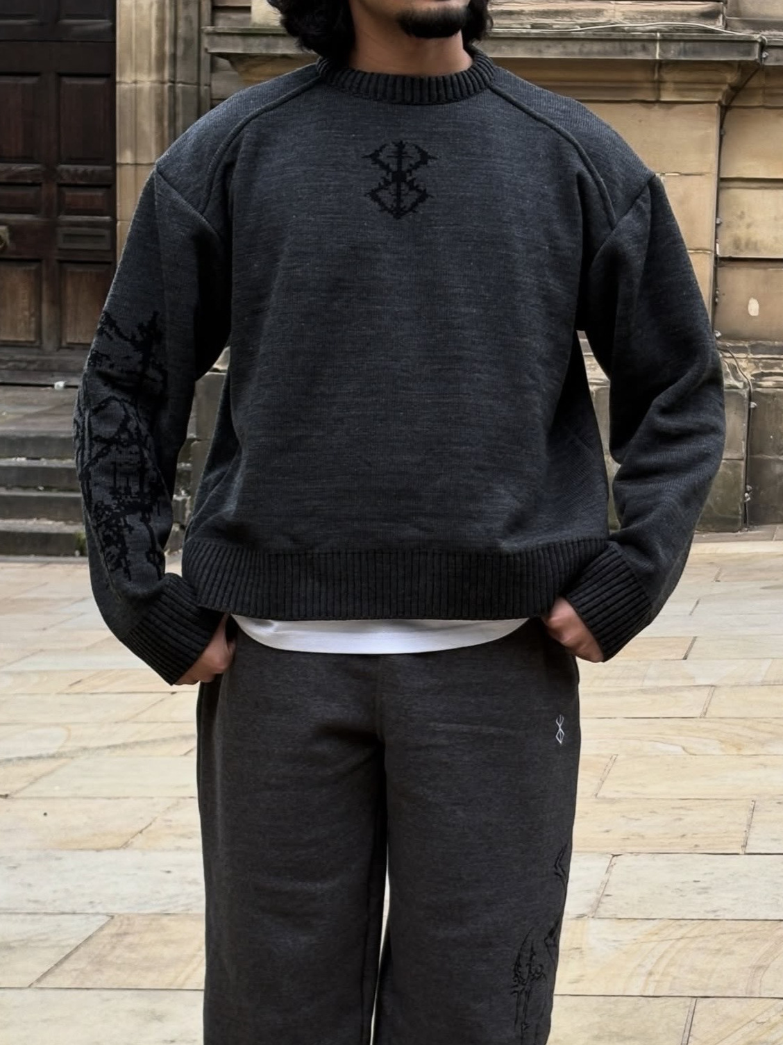 Suéter americano transfronterizo caliente otoño y invierno nuevo estilo masculino y femenino Jacquard deportivo casual cuello redondo blusa de punto