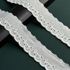 White bow embroidery cotton fabric edge cuff and collar decoration edge clothing accessories factory