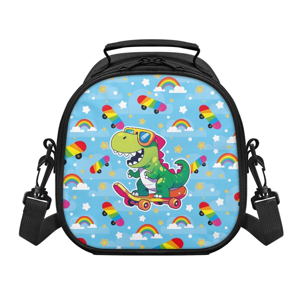 One Piece Minimum Order Dinosaur Cool Wolf Print Children's Crossbody Lunch Bag with Picture Design Picnic Camping Bag