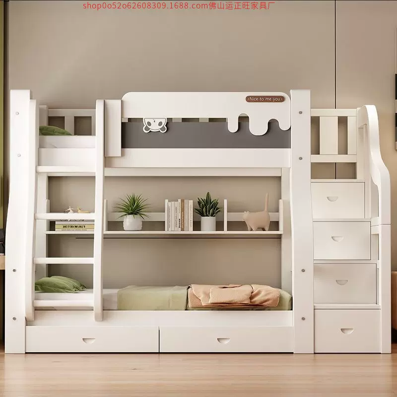 实木子母床加厚上下床双层床两层高低床双人床小户型上下铺木床