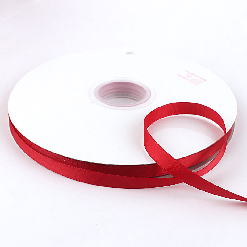 Cinta de poliéster de un solo lado en color sólido para embalaje de flores, cinta para bricolaje, lazos para cajas de regalo, accesorios para lazos, cinta al por mayor.