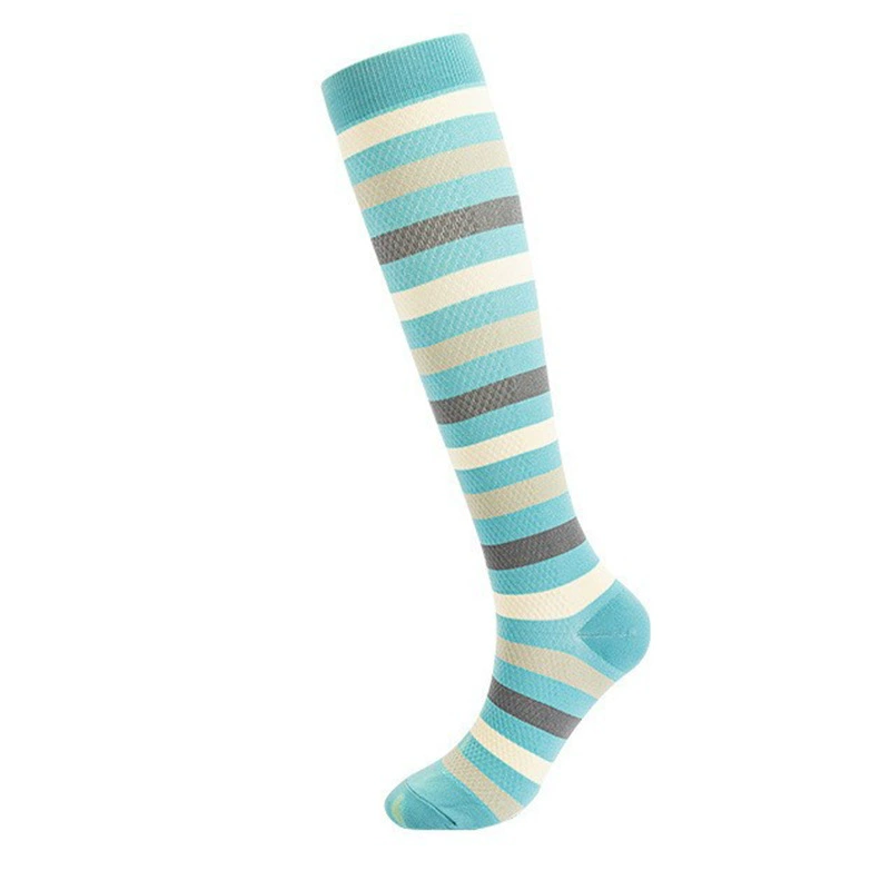 Compression Running Socks, Unisex Jacquard Knee-High Socks, Multiple Patterns, S/M & L/XL