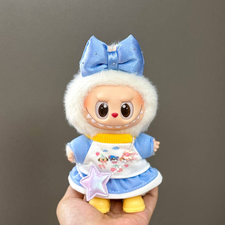 仅衣服适用于拉布布娃衣一二三代搪胶玩偶挂件公仔可穿圣诞娃衣套|undefined