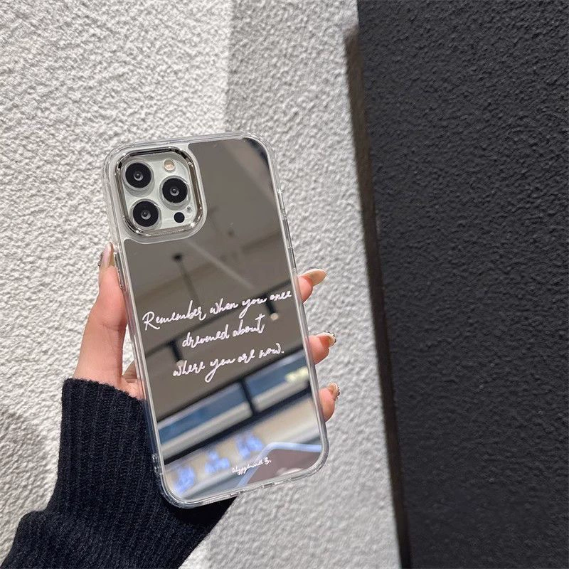 Яблоко, iPhone 16, чехол для телефона, английский, 16прям, iPhone, зеркальный эффект, интернет-знаменитость, 78
