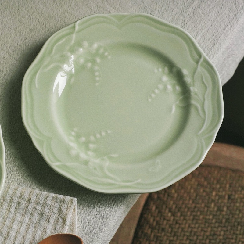 レトロ風陶磁器食器玲蘭清新シリーズケーキ家庭用ステーキパスタデザート菓子平皿深皿|undefined