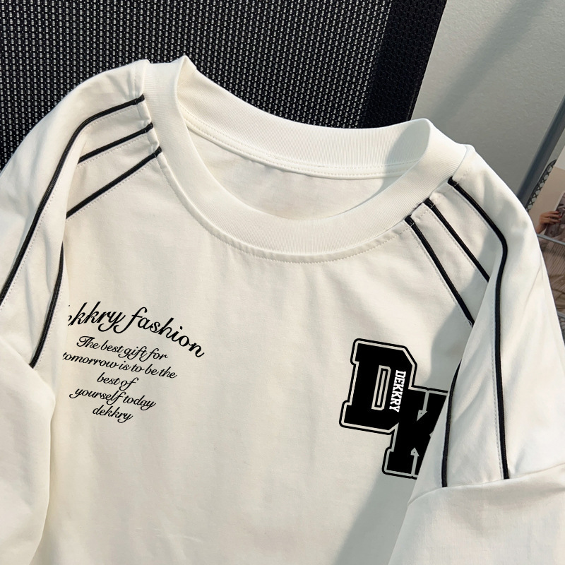 Patchwork T-shirt Aus Reiner Baumwolle Für Damen Und Herren_voghion.com