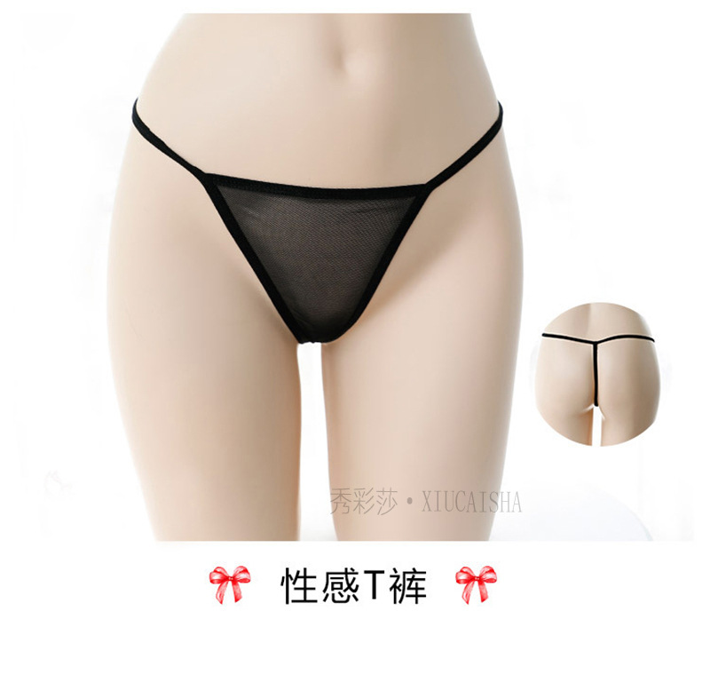Maid Roleplay Lingerie Set with Headpiece, Top, Skirt, Thong and Wristbands — detail image 24