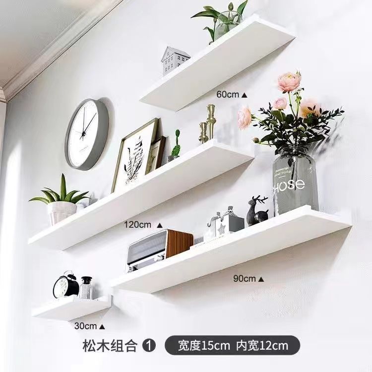 Kenchuang 穴のない無垢材の棚 ワンライン リビング ルームの棚 テレビの背景 壁掛け 壁掛け ルーム ユニバーサル|undefined