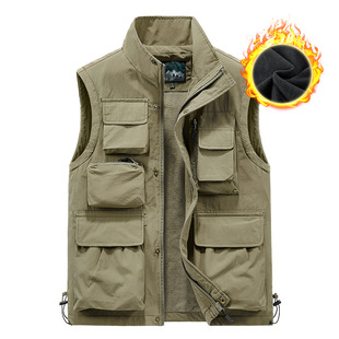 Outdoor Vest Multi-Pocket Fishing Vest Director Reporter Printed Logo Work Clothes Printed Photography Wedding 8895