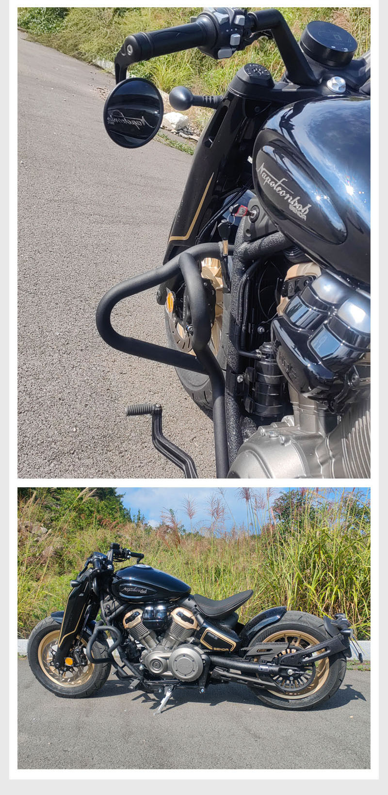 Applicable to Benda Napoleon 450 motorcycle special bumper bumper reinforced anti-fall bar lossless modification accessories