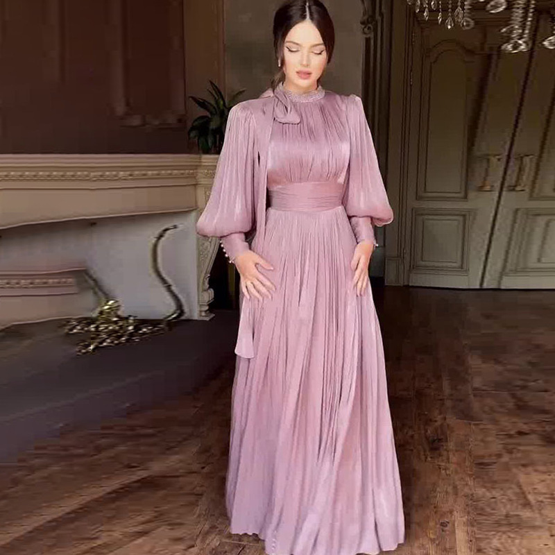 2024 Autumn New European and American Amazon Cross-Border Women's Fashion Dress with a Stylish Design, Waist-Cinching Long-Sleeve Dress 2024 Autumn New European and American Amazon Cross-Border Women's Fashion Dress with a Stylish Design, Waist-Cinching Long-Sleeve Dress